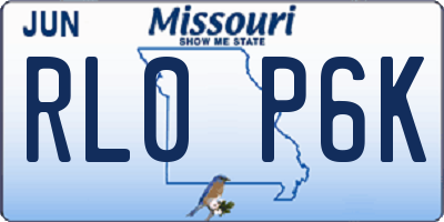 MO license plate RL0P6K