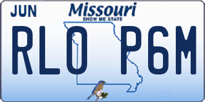 MO license plate RL0P6M