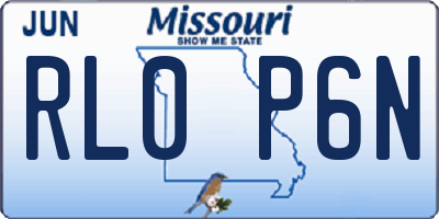 MO license plate RL0P6N