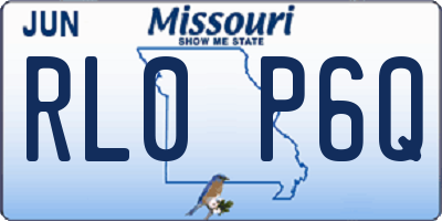 MO license plate RL0P6Q