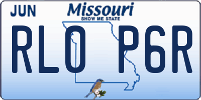 MO license plate RL0P6R