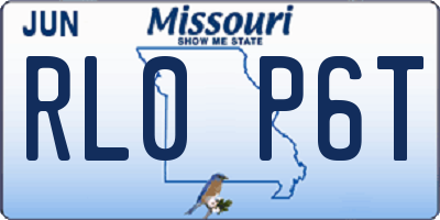 MO license plate RL0P6T