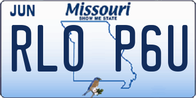 MO license plate RL0P6U