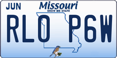 MO license plate RL0P6W