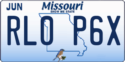 MO license plate RL0P6X