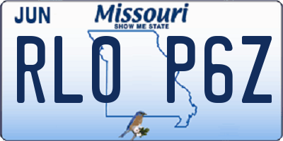 MO license plate RL0P6Z