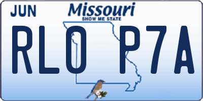 MO license plate RL0P7A