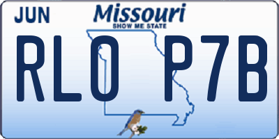 MO license plate RL0P7B