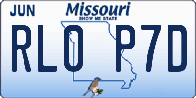 MO license plate RL0P7D