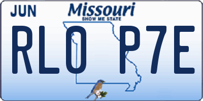 MO license plate RL0P7E