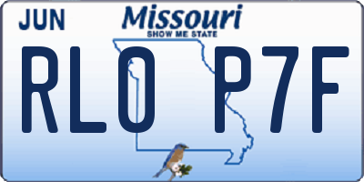 MO license plate RL0P7F