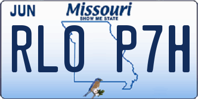 MO license plate RL0P7H
