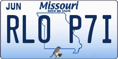 MO license plate RL0P7I