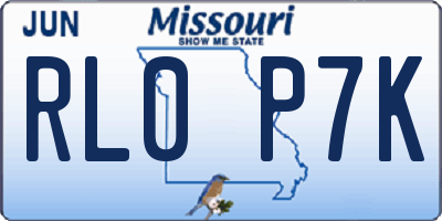 MO license plate RL0P7K