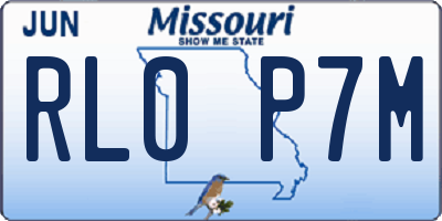 MO license plate RL0P7M