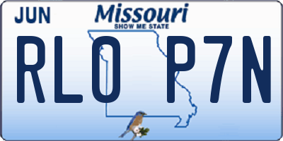 MO license plate RL0P7N