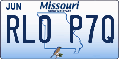 MO license plate RL0P7Q