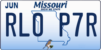 MO license plate RL0P7R
