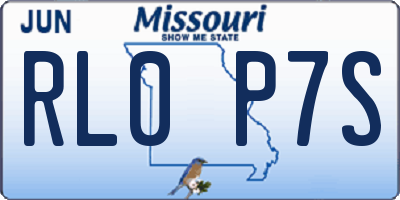 MO license plate RL0P7S