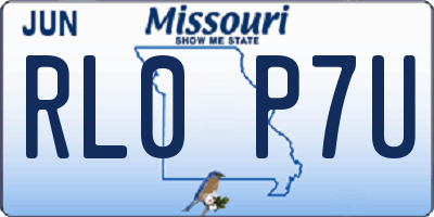 MO license plate RL0P7U