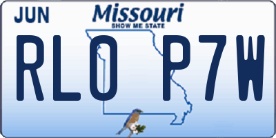 MO license plate RL0P7W