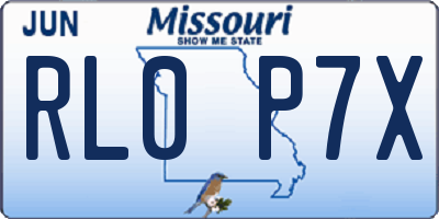 MO license plate RL0P7X