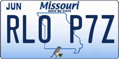 MO license plate RL0P7Z