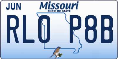 MO license plate RL0P8B