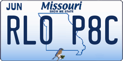 MO license plate RL0P8C