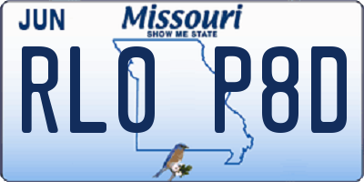 MO license plate RL0P8D