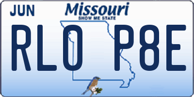 MO license plate RL0P8E