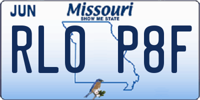 MO license plate RL0P8F