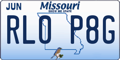 MO license plate RL0P8G