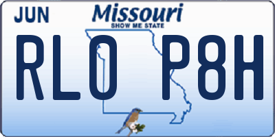 MO license plate RL0P8H