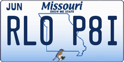 MO license plate RL0P8I