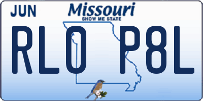 MO license plate RL0P8L