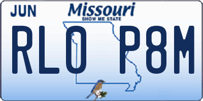 MO license plate RL0P8M
