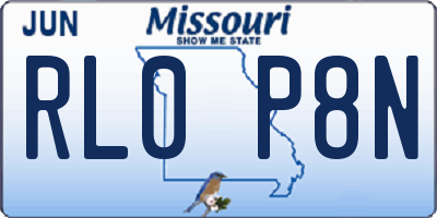 MO license plate RL0P8N