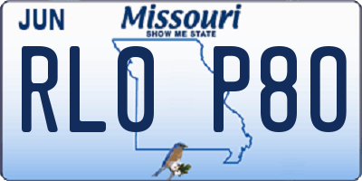 MO license plate RL0P8O