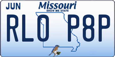 MO license plate RL0P8P