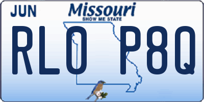 MO license plate RL0P8Q