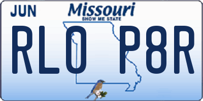 MO license plate RL0P8R
