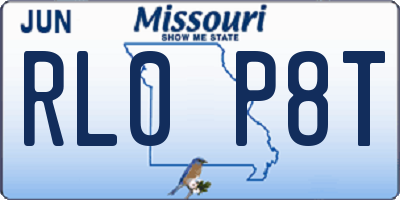 MO license plate RL0P8T