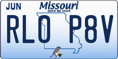 MO license plate RL0P8V