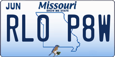 MO license plate RL0P8W