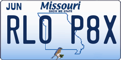 MO license plate RL0P8X