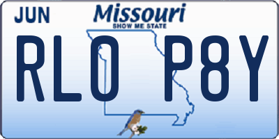 MO license plate RL0P8Y