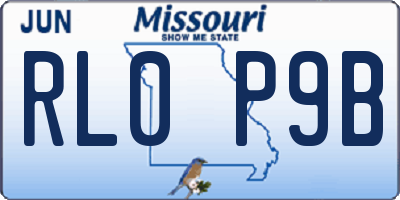 MO license plate RL0P9B