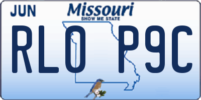 MO license plate RL0P9C