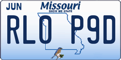 MO license plate RL0P9D